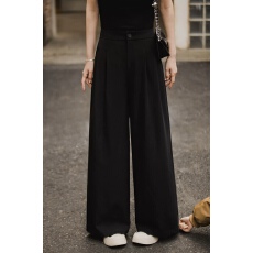 批发黑色休闲裤女小个子春新款宽松显瘦高腰<b class='q'>长裤</b>