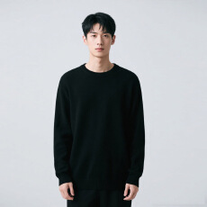 批发绵羊毛毛衣圆领男时尚新款莫代尔针织衫秋冬季爆款保暖时尚毛线衣