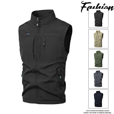 批发马甲男2025年新款秋季户外外穿坎肩背心时尚工装钓鱼摄影潮流外套