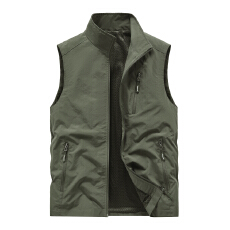 批发2025秋冬季加厚马甲男士百搭户外运动抓绒时尚背心摇粒绒马甲加绒