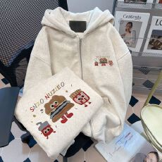 批发男女童同款拉链连帽外套加绒秋冬款2025新款中大儿童棒球服上衣