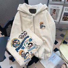 批发男女童同款拉链连帽外套加绒秋冬款2025新款中大儿童棒球服上衣
