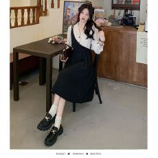 批发2025早秋新款法式气质假两件<b class='q'>西装</b>连衣裙女大码轻熟风高级感裙子