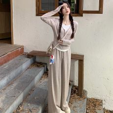 批发2025新款运动套装女秋季宽松显瘦带帽上衣休闲裤<b class='q'>长裙</b>设计感<b class='q'>两件套</b>