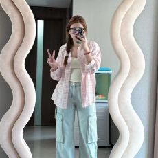 批发【优质原版面料】甜美<b class='q'>格子衬衫</b>女新款休闲慵懒风情侣学生宽松外套