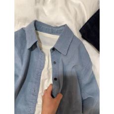 批发灯芯绒美式衬衫长袖新款打底<b class='q'>上衣</b>复古宽松衬衣遮肉显瘦<b class='q'>上衣</b>开衫