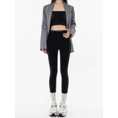 批发秋季新款显瘦收腹高弹百搭黑色修身云朵<b class='q'>打底裤</b>无感高腰加厚小黑裤