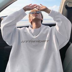 批发【重磅320克】美式长袖<b class='q'>t</b><b class='q'>恤</b>男秋季宽松大码卫衣内搭上衣<b class='q'>男生</b>打底衫