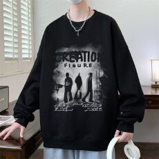 批发暗黑系长袖<b class='q'>t</b><b class='q'>恤</b>男早秋美式复古潮牌卫衣<b class='q'>男生</b>秋季新款宽松休闲上衣