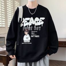 批发纯棉卫衣青少年潮牌卫衣初高中学生宽松长袖<b class='q'>T</b><b class='q'>恤</b>男孩秋装打底衫