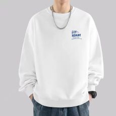 批发<b class='q'>港风</b>潮流美式复古慵懒风重磅圆领卫衣男秋冬宽松百搭加绒痞帅