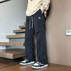 批发工装冲锋裤春秋季男士2025新款美式宽松裤子直筒潮牌休闲长裤