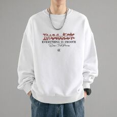 批发美式复古潮牌<b class='q'>港风</b>高街卡通重磅纯棉圆领卫衣男装秋冬宽松百搭加绒