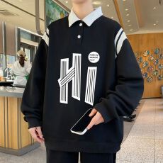 批发2-300斤长袖<b class='q'>t</b><b class='q'>恤</b>男春秋季外套青年潮牌Polo衫<b class='q'>大码</b>卫衣打底衫男上衣