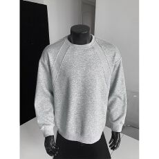 批发2-300斤卫衣男圆领春秋季潮流美式复古宽松<b class='q'>大码</b>宽版型<b class='q'>T</b><b class='q'>恤</b>