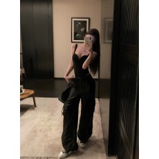 批发2025女夏辣妹气质高级感吊带<b class='q'>连体</b>上衣性感无袖背心外穿+阔腿长裤