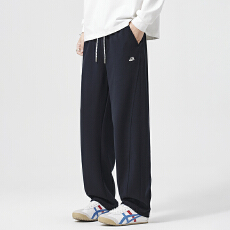 批发男士春秋直筒卫裤潮流新款松紧腰男裤宽松运动裤休闲裤子男款