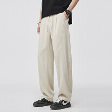 批发夏季新款垂感天丝莱赛尔直筒休闲裤男通勤百搭简约凉感长裤子