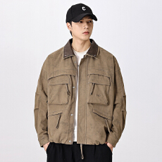 批发<b class='q'>日系</b><b class='q'>复古</b>cityboy工装大口袋翻领外套男春季宽松痞帅撞色夹克2526-