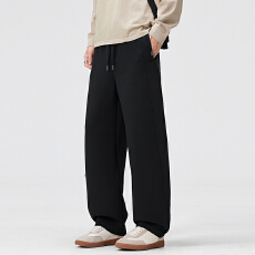 批发2025秋季新款涤51.5%棉41.2%氨纶7.3%直筒休闲裤春秋宽松运动卫裤