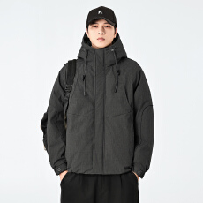 批发羽绒服男冬季加厚2025新款连帽潮流宽松休闲工装冲锋外套男士8009