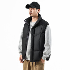 批发冬季日系潮牌90鸭绒保暖羽绒马甲男街头复古百搭情侣羽绒背心外套