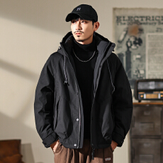 批发羽绒服男冬季新款工装风连帽冲锋衣男女户外保暖90白鸭绒加厚外套