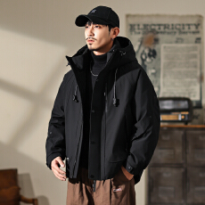 批发羽绒服男冬季新款工装风连帽冲锋衣男女户外保暖90白鸭绒加厚外套