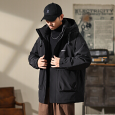 批发羽绒服男款冬季2025新款保暖加厚美式高街外套青少年冬装羽绒服