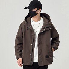 批发XSL早春2026新款设计户外穿痞帅连帽男士春季新款百搭工装夹克男