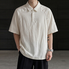 批发亚麻夏季新款<b class='q'>男生</b>2026年休闲POLO衫上衣<b class='q'>短袖</b>轻薄透气<b class='q'>短袖</b>百搭男夏