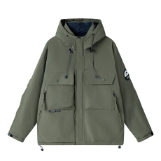 批发50%白鸭绒户外工装秋冬季男士防风防水保暖连帽羽绒服<b class='q'>潮</b>酷风-