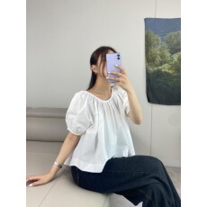 批发chic 夏季新款双面穿皱褶绑带设计感<b class='q'>短袖</b><b class='q'>衬衣</b><b class='q'>衬衫</b>