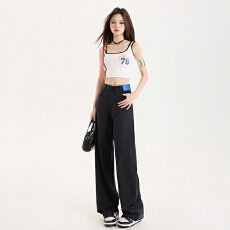 批发莱赛尔阔腿牛仔裤女夏季高腰显瘦垂感小个子直筒宽松拖地<b class='q'>裤子</b>