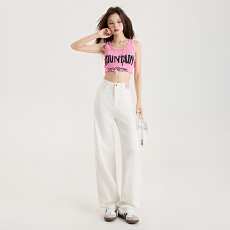 批发莱赛尔阔腿牛仔裤女夏季高腰显瘦垂感小个子直筒宽松拖地<b class='q'>裤子</b>