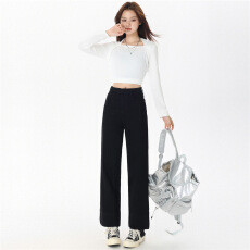 批发烟管牛仔裤女八分小个子2026年新款春季高腰显瘦九分直筒<b class='q'>裤子</b>