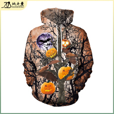 批发秋季万圣节跨境新品南瓜恶魔脸<b class='q'>服装</b>情侣卫衣小丑数码印花连棒球服