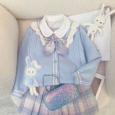 批发女童连衣裙jk制服套装秋装卡通2025秋季学院风<b class='q'>儿童</b>秋冬裙子三件套