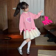 批发女童连衣<b class='q'>裙</b>秋装2026新款春秋季<b class='q'>儿童</b><b class='q'>裙</b>子卫衣网纱时髦中大童公主<b class='q'>裙</b>