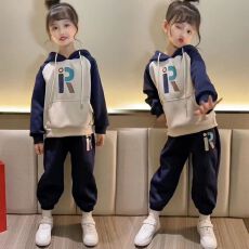 批发女童秋装套装2026款新款洋气<b class='q'>儿童</b>秋季连帽卫衣裤小女孩休闲两件套