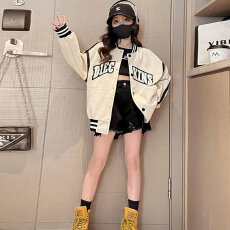 批发女童棒球服外套2025秋季新款<b class='q'>韩版</b>休闲中大童运动百搭街头上衣潮酷