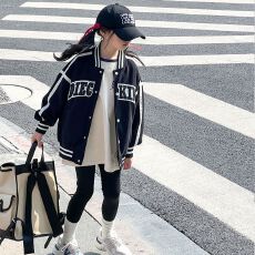 批发女童<b class='q'>夹克</b>开衫外套春秋款2025新款韩版洋气<b class='q'>儿童</b>学院风棒球服上衣潮