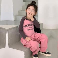 批发女童套装<b class='q'>夏</b>款多巴胺女孩穿搭潮酷街舞装儿童甜酷风工装裤两件套