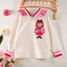 批发女童<b class='q'>春</b>秋款外套2026秋季新款儿童洋气小女孩拼接卡通图案休闲上衣