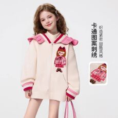 批发女童外套<b class='q'>秋</b>季2026新款洋气中大童甜美卡通百搭小女孩连帽开衫卫衣