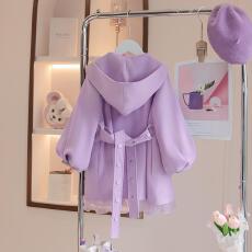 批发<b class='q'>女童</b>秋<b class='q'>装</b>外套2025春秋季新款洋气时髦风衣女孩中大童连帽宽松大衣