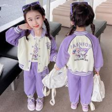 批发<b class='q'>女</b><b class='q'>童</b>插肩袖春秋装2025新版洋气时髦小女孩卡通上衣外套裤子<b class='q'>三件套</b>