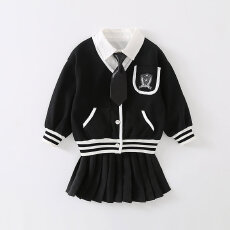 批发<b class='q'>女</b><b class='q'>童</b>jk套装秋装2025新款洋气时髦儿童公主裙宝宝学院风<b class='q'>三件套</b>秋季