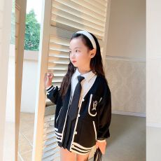 批发<b class='q'>女</b><b class='q'>童</b>套装2025春秋新款儿童甜美气质学院风休闲棒球服宽松百褶裙潮