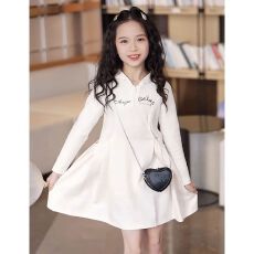 批发女大童春秋款连衣裙2026新款女孩休闲<b class='q'>卫衣</b>裙初中生时尚运动连衣裙